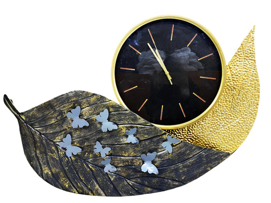 Golden Leaf Clock