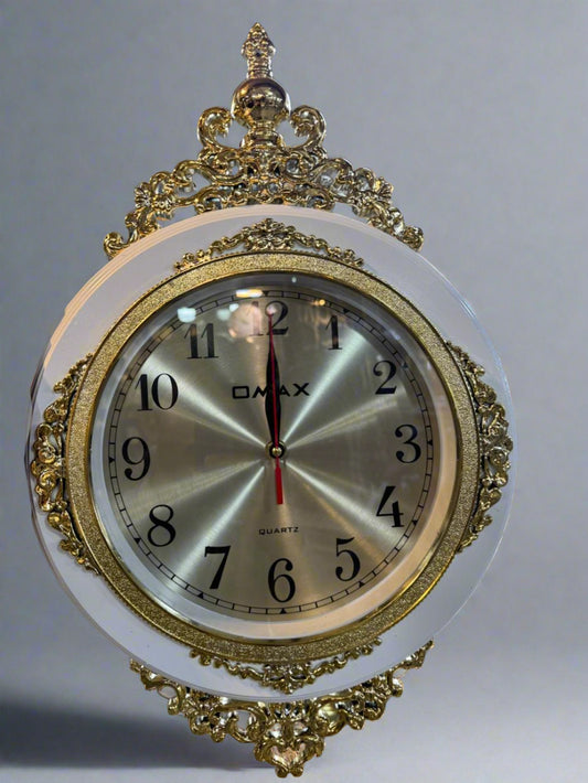 Omax Luxury White and Gold Wall Clock