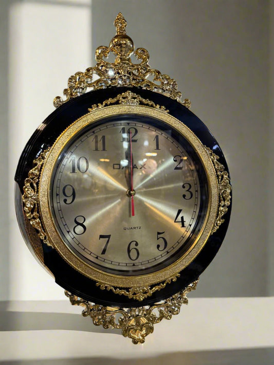 Omax Luxury Black and Gold Wall Clock
