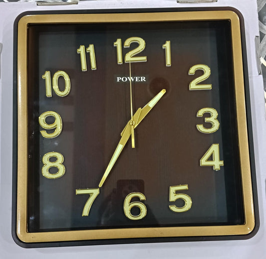 Elegant Gold Accent Wall Clock (Square)