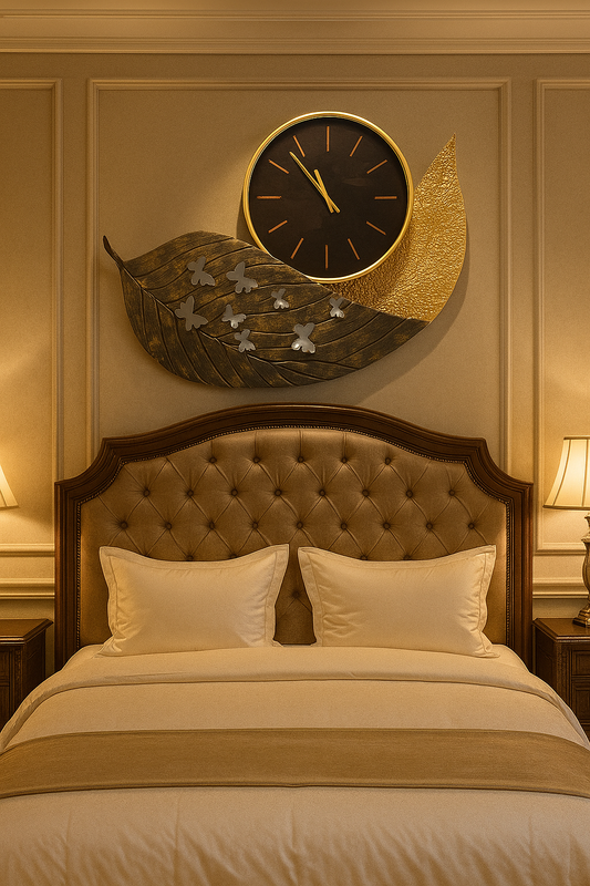 Golden Leaf Clock