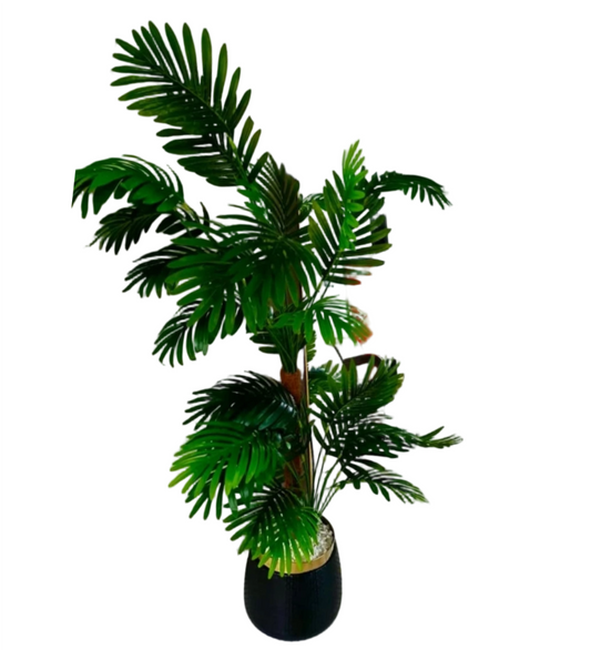 Areca Palm Tree Pot Vase (Black)