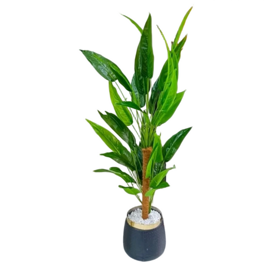 Artificial Banana Plant Pot Vase (Black)