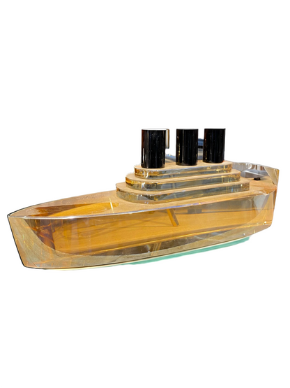 Luxury Glass Ship Showpiece