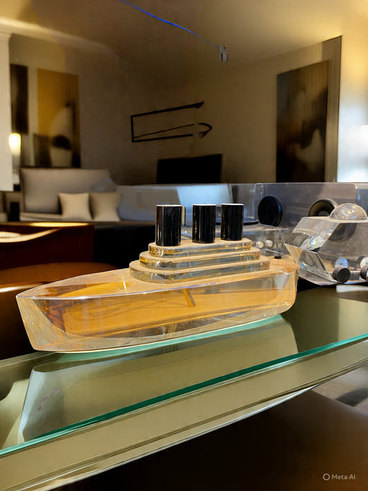 Luxury Glass Ship Showpiece