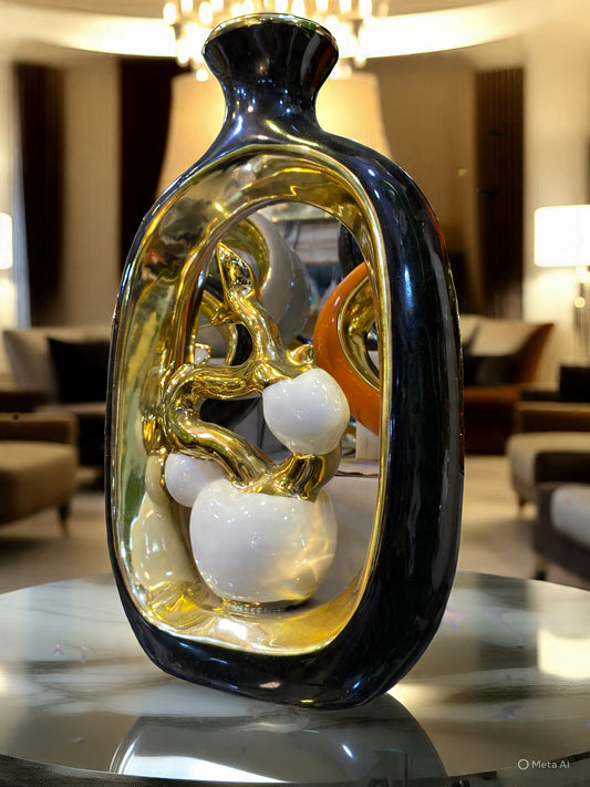 Luxury Vessel (Black&Gold) Showpiece