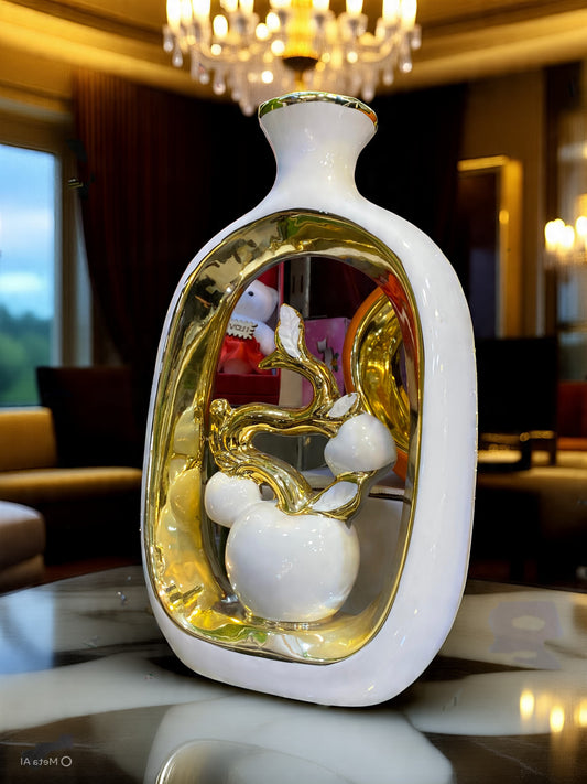 Luxury Vessel (White&Gold) Showpiece