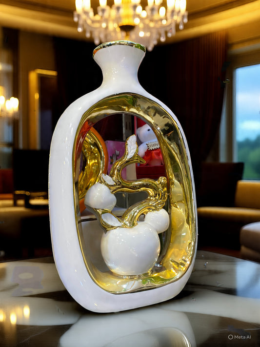 Luxury Vessel (White&Gold) Showpiece