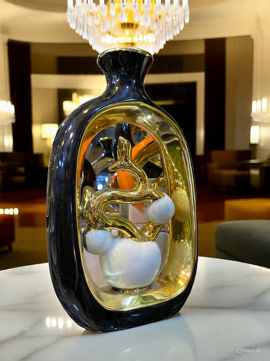 Luxury Vessel (Black&Gold) Showpiece